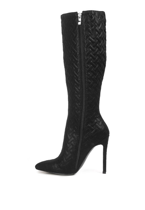 Tinkles Quilted High Heeled Calf Boots by Rag Company | Fleurcouture