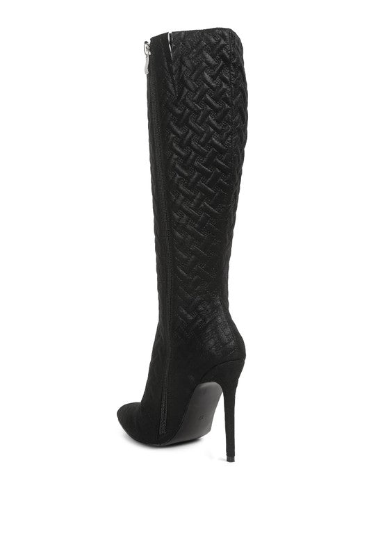 Tinkles Quilted High Heeled Calf Boots by Rag Company | Fleurcouture