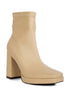 Tintin High Heeled Square Toe Ankle Boots BEIGE 5 by Rag Company | Fleurcouture