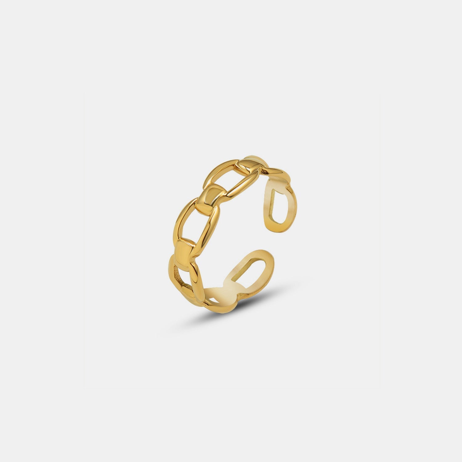 Titanium Steel Gold-Plated Adjustable Ring Gold 6 Jewelry by Trendsi | Fleurcouture