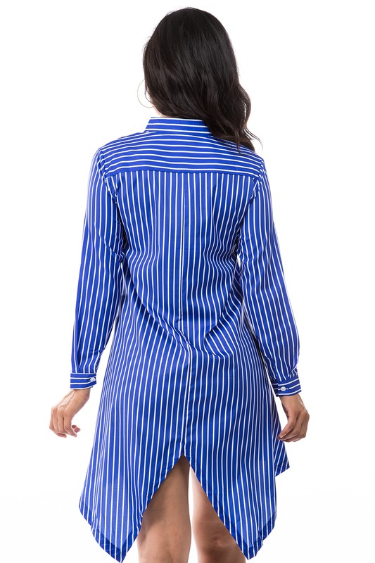 TOP SHIRT DRESS BLUE by By Claude | Fleurcouture