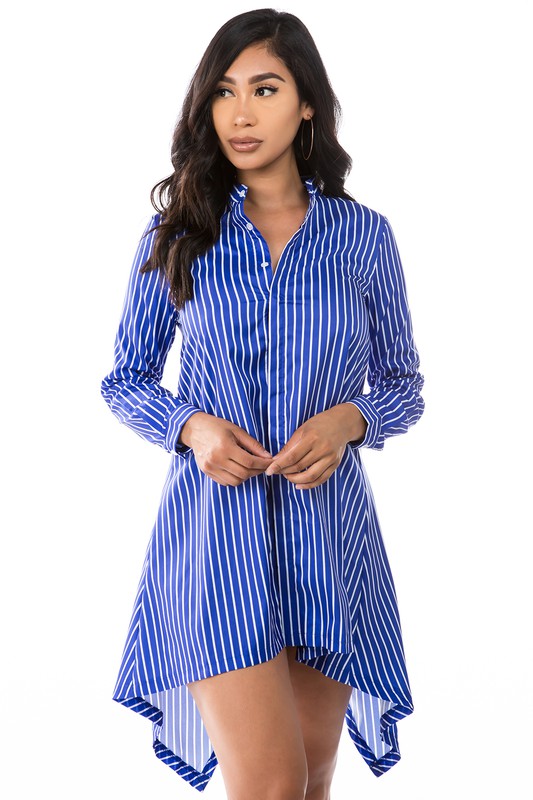 TOP SHIRT DRESS BLUE S by By Claude | Fleurcouture