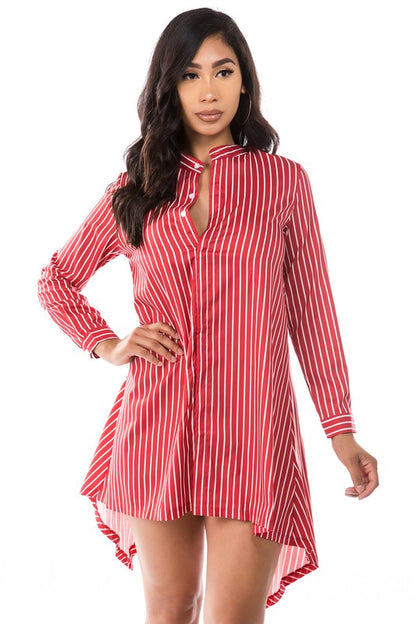 TOP SHIRT DRESS RED by By Claude | Fleurcouture