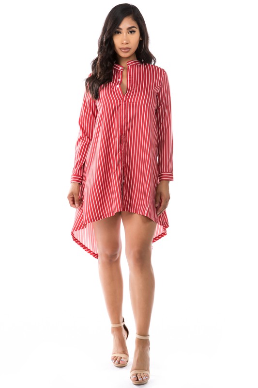 TOP SHIRT DRESS RED S by By Claude | Fleurcouture