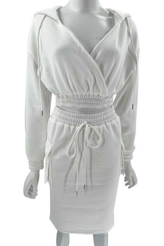 TOP TWO PIECE DRESS SET WHITE by By Claude | Fleurcouture