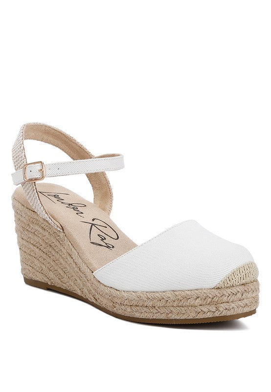 Trand Wedge Espadrille Sandals White US-8 / UK-6 / EU-39 by Rag Company | Fleurcouture