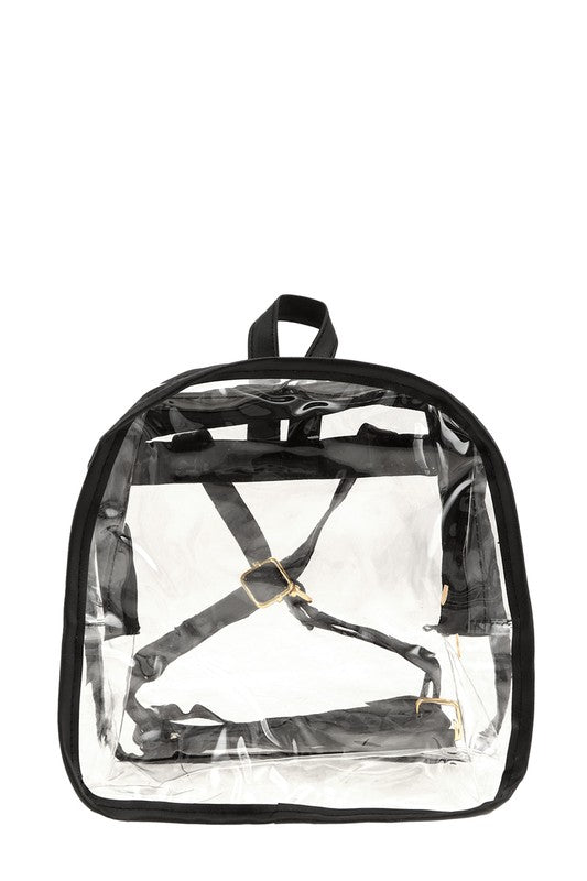 Transparent Clear Backpack BLACK OS by ICCO ACCESSORIES | Fleurcouture