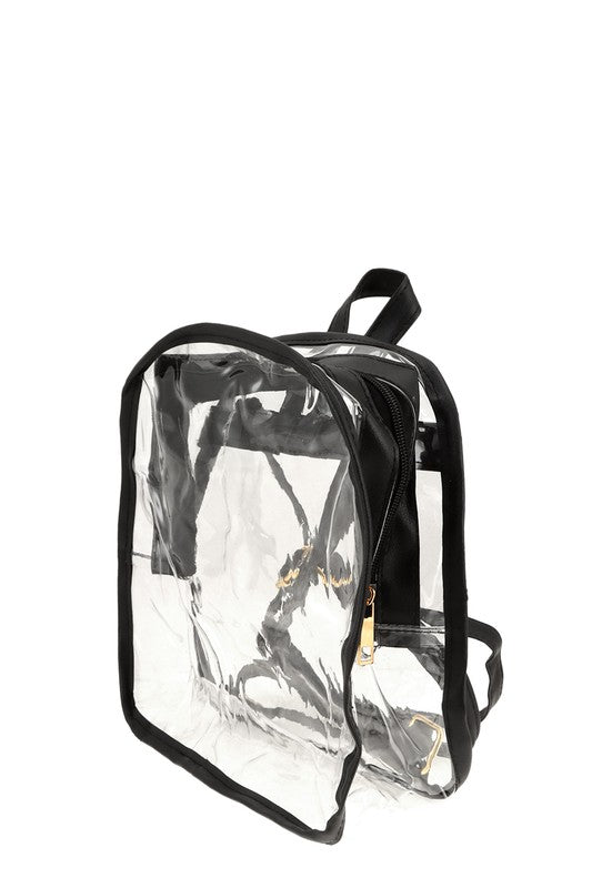 Transparent Clear Backpack BLACK OS by ICCO ACCESSORIES | Fleurcouture