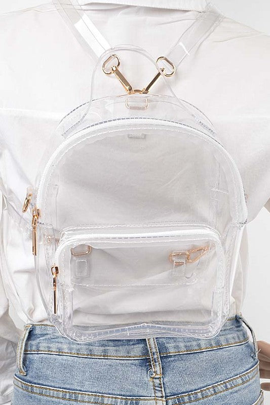 Transparent Cleared Stadium Small Backpack O/S by Artini Accessories | Fleurcouture