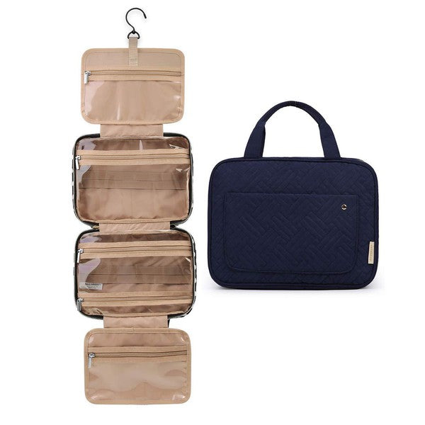 Travel Fold Up Make Up Bag Hanging Organizer Navy 1 by Dani &amp; Em | Fleurcouture