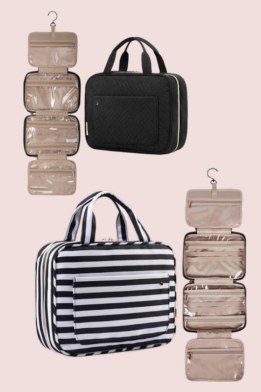 Travel Fold Up Make Up Bag Hanging Organizer Teal 1 by Dani & Em | Fleurcouture