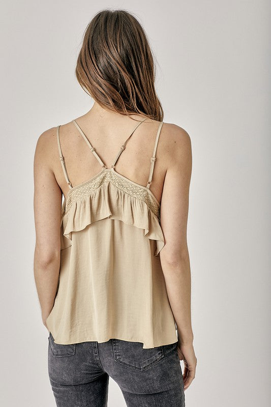 Trim Detail with Ruffle Cami Top by Mustard Seed | Fleurcouture