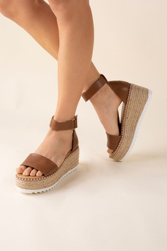 TUCKIN-S Platform Sandals TAN by Fortune Dynamic | Fleurcouture