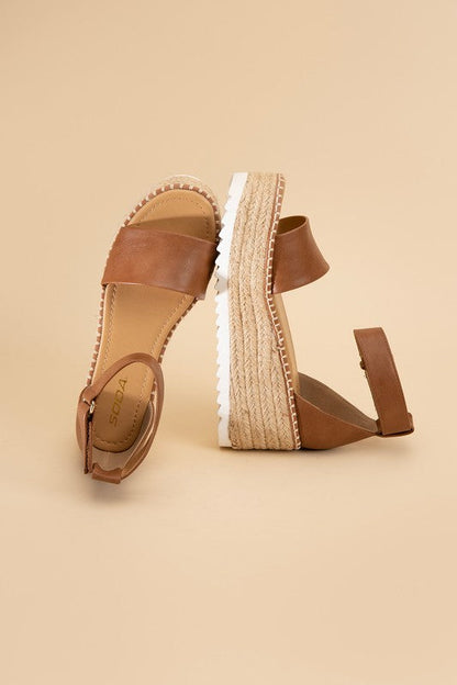 TUCKIN-S Platform Sandals TAN by Fortune Dynamic | Fleurcouture