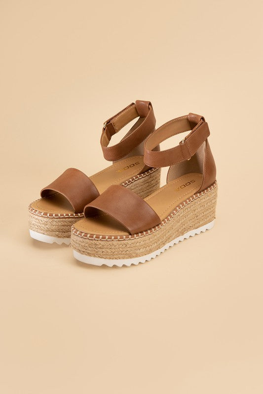 TUCKIN-S Platform Sandals TAN by Fortune Dynamic | Fleurcouture