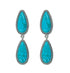 Turquoise Double Teardrop Earrings Silver One Size Earrings by Southern Grace | Fleurcouture