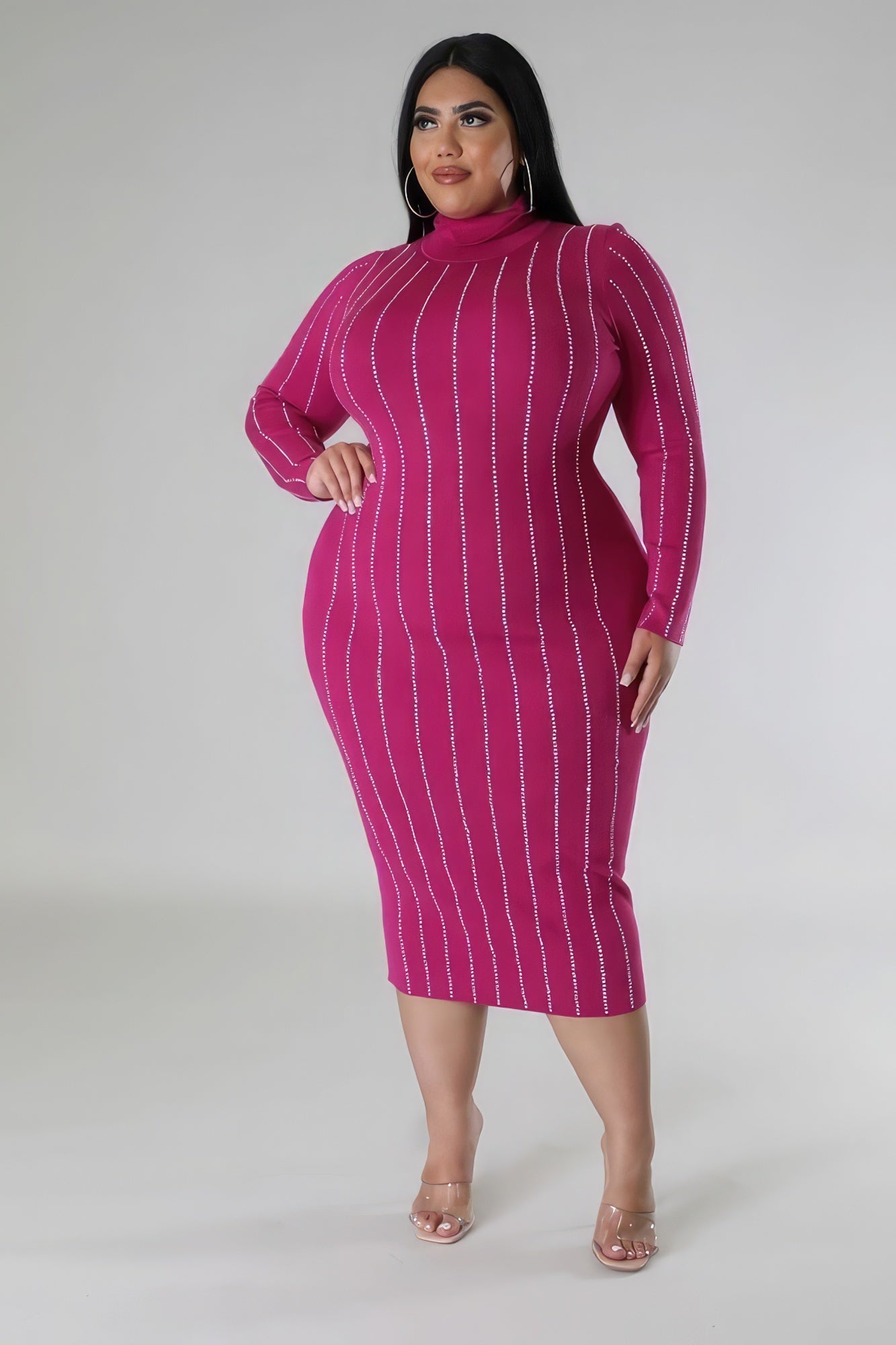 Turtle Neck Stretch Dress by Fleurcouture | Fleurcouture