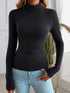 Turtleneck Long Sleeve T-Shirt Black S Women&
