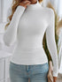 Turtleneck Long Sleeve T-Shirt White S Women&