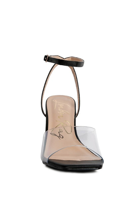 Twinkle Clear Block Heel Sandal by Rag Company | Fleurcouture