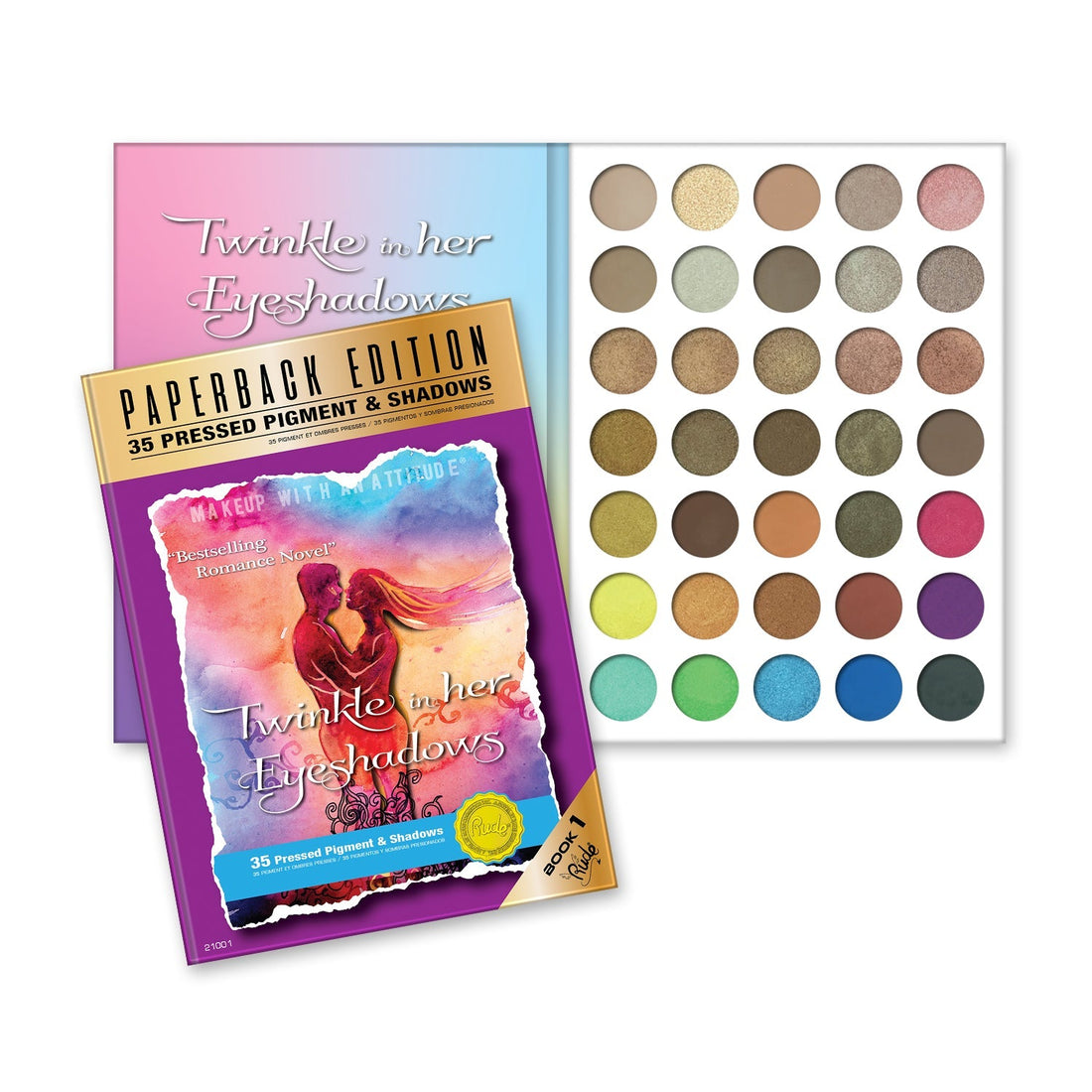 Twinkle In Her Eyeshadows Eyeshadow Palette - Paperback Edition Eye Shadow by Rude Cosmetics | Fleurcouture