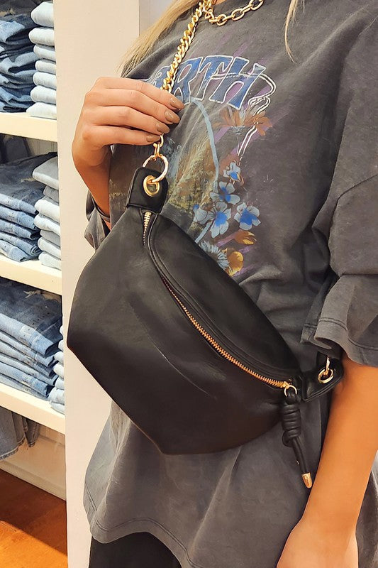 Twist Tassel Zipper Sling Chain Crossbody Bag 1 by Dani & Em | Fleurcouture