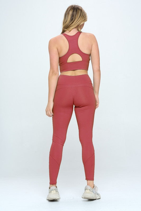 Two Piece Activewear Set with Cut-Out Detail by OTOS Active | Fleurcouture