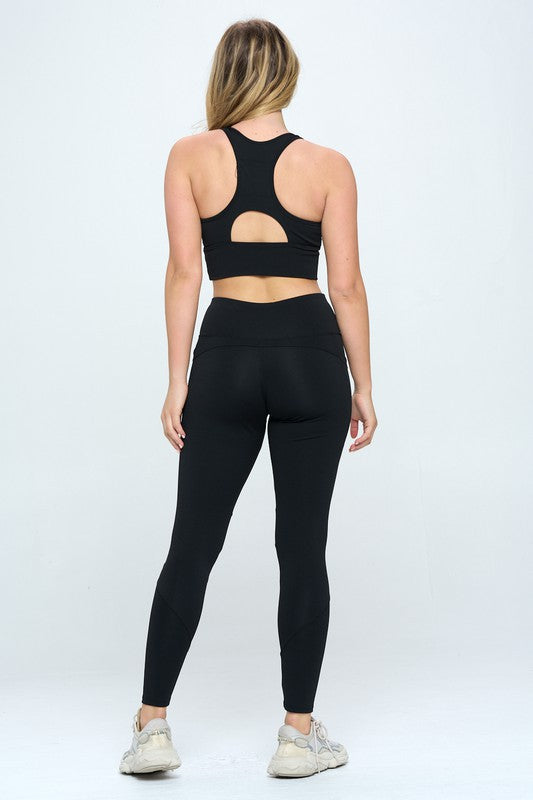 Two Piece Activewear Set with Cut-Out Detail by OTOS Active | Fleurcouture