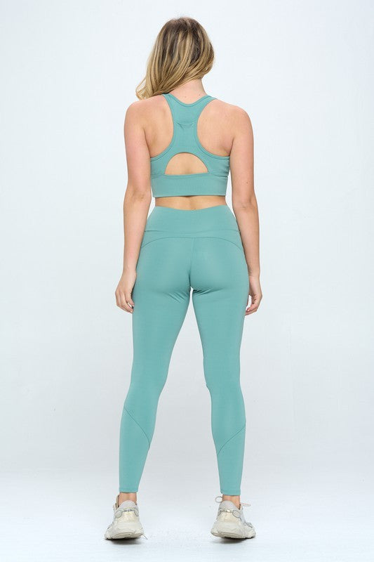 Two Piece Activewear Set with Cut-Out Detail by OTOS Active | Fleurcouture