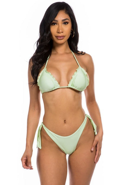 two-piece bikini halter top SAGE S by Mermaid Swimwear | Fleurcouture