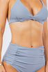 Two Piece High Waist with Rughe Front Gray S by Mermaid Swimwear | Fleurcouture