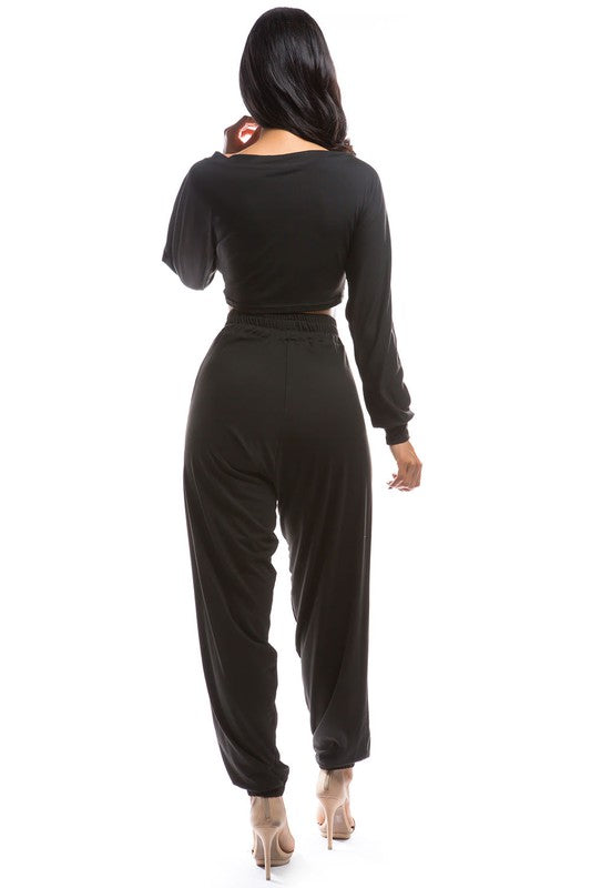 TWO PIECE PANT SET BLACK by By Claude | Fleurcouture