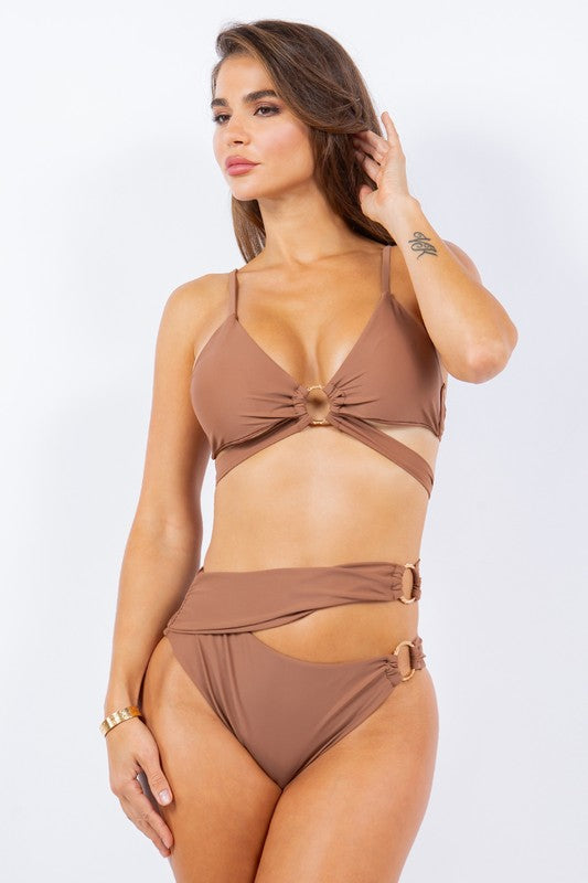 TWO PIECE WRAPPING WITH MULTI O RING BIKINI by Mermaid Swimwear | Fleurcouture