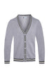 TWO STRIPE CARDIGAN GREY 2XL Men&