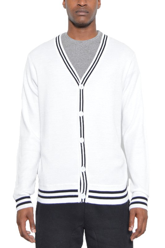 TWO STRIPE CARDIGAN Men&