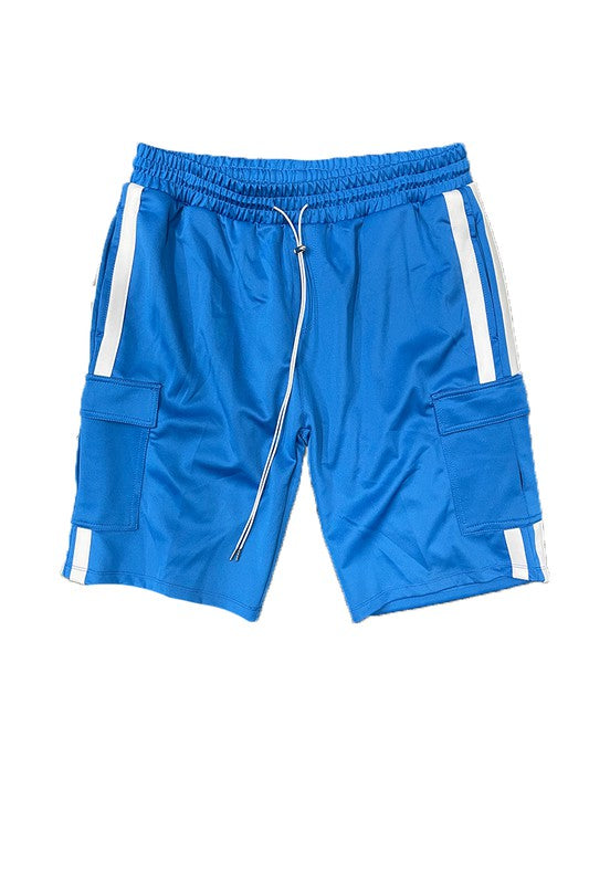 Two Stripe Cargo Pouch Shorts AQUA WHITE S Men&