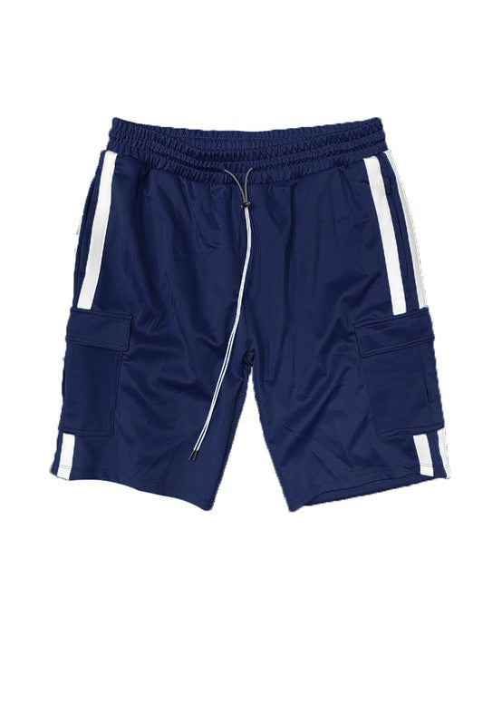 Two Stripe Cargo Pouch Shorts NAVY WHITE S Men&