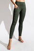 Two Tone Full Length Yoga Leggings Olive M by Rae Mode | Fleurcouture