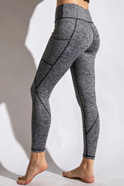 Two Tone Full Length Yoga Leggings by Rae Mode | Fleurcouture