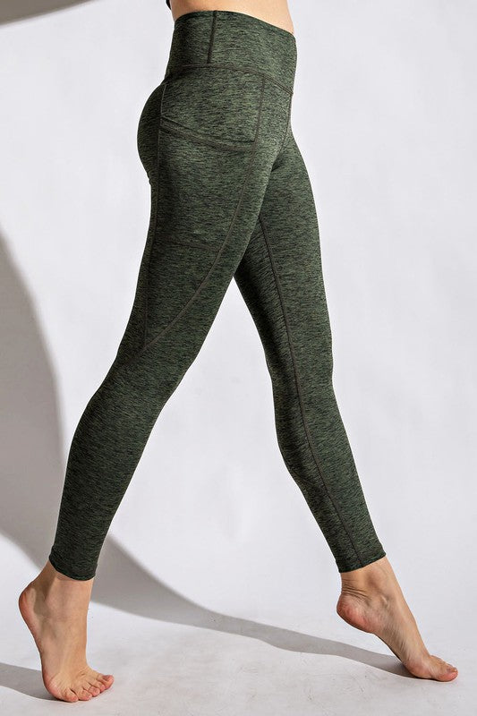 Two Tone Full Length Yoga Leggings by Rae Mode | Fleurcouture