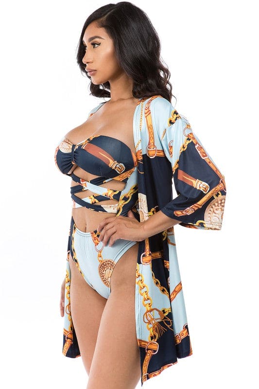 TWOPIECE SET SWIMWEAR BLUE FLORAL by By Claude | Fleurcouture