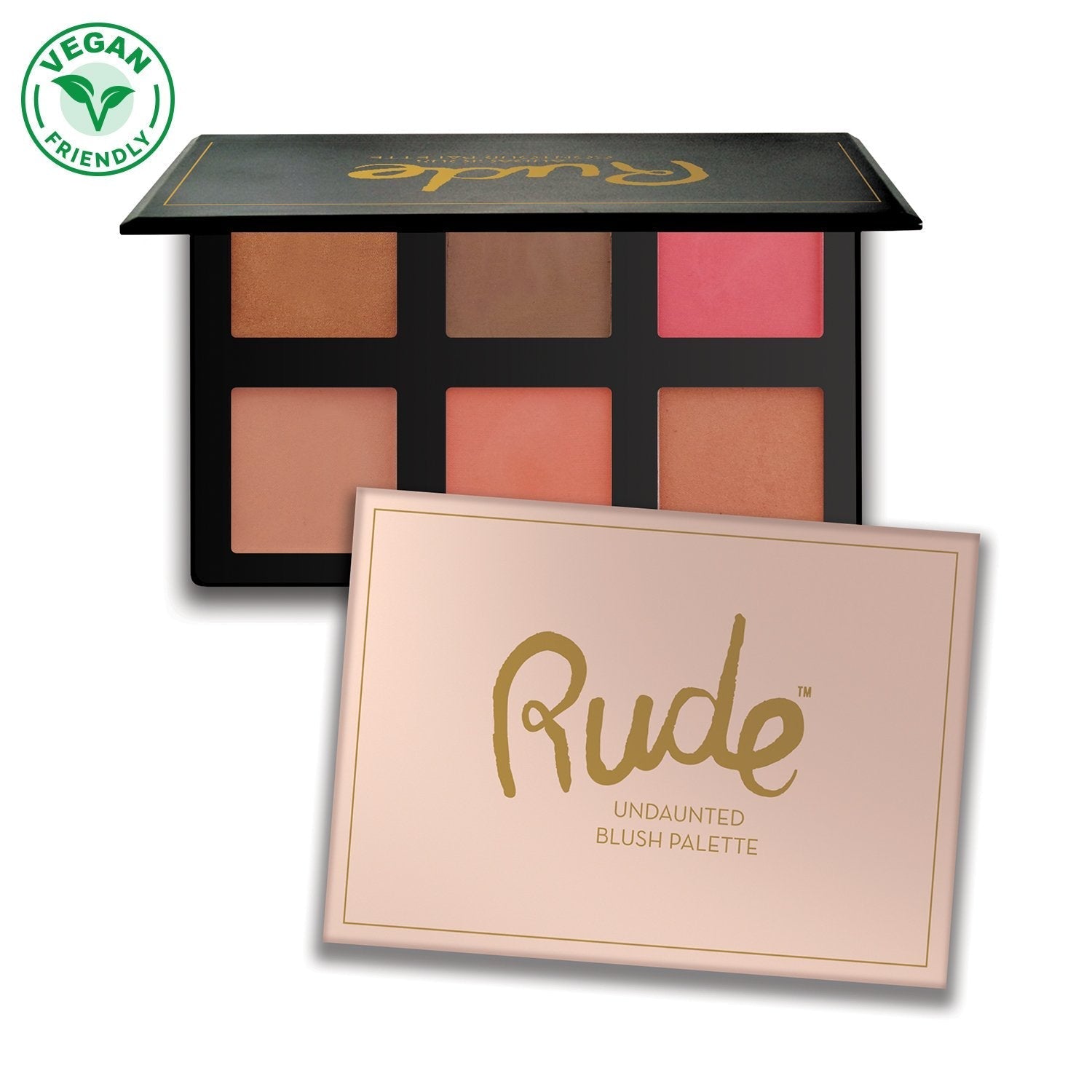 Undaunted Blush Palette Display Set, 12pcs Wholesale Set by Rude Cosmetics | Fleurcouture