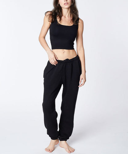 UNISEX COTTON JOGGERS BLACK S by Fabina | Fleurcouture