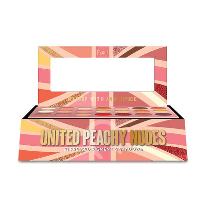 United Peachy Nudes Palette Display Set, 12 pcs Wholesale Set by Rude Cosmetics | Fleurcouture