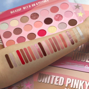 United Pinky Nudes - 21 Pressed Pigment & Shadows Palette Eye Shadow by Rude Cosmetics | Fleurcouture