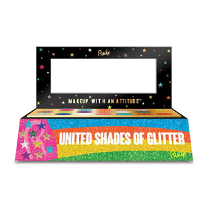 United Shades of Glitter Pressed Glitter Palette Display Set, 12pcs Wholesale Set by Rude Cosmetics | Fleurcouture