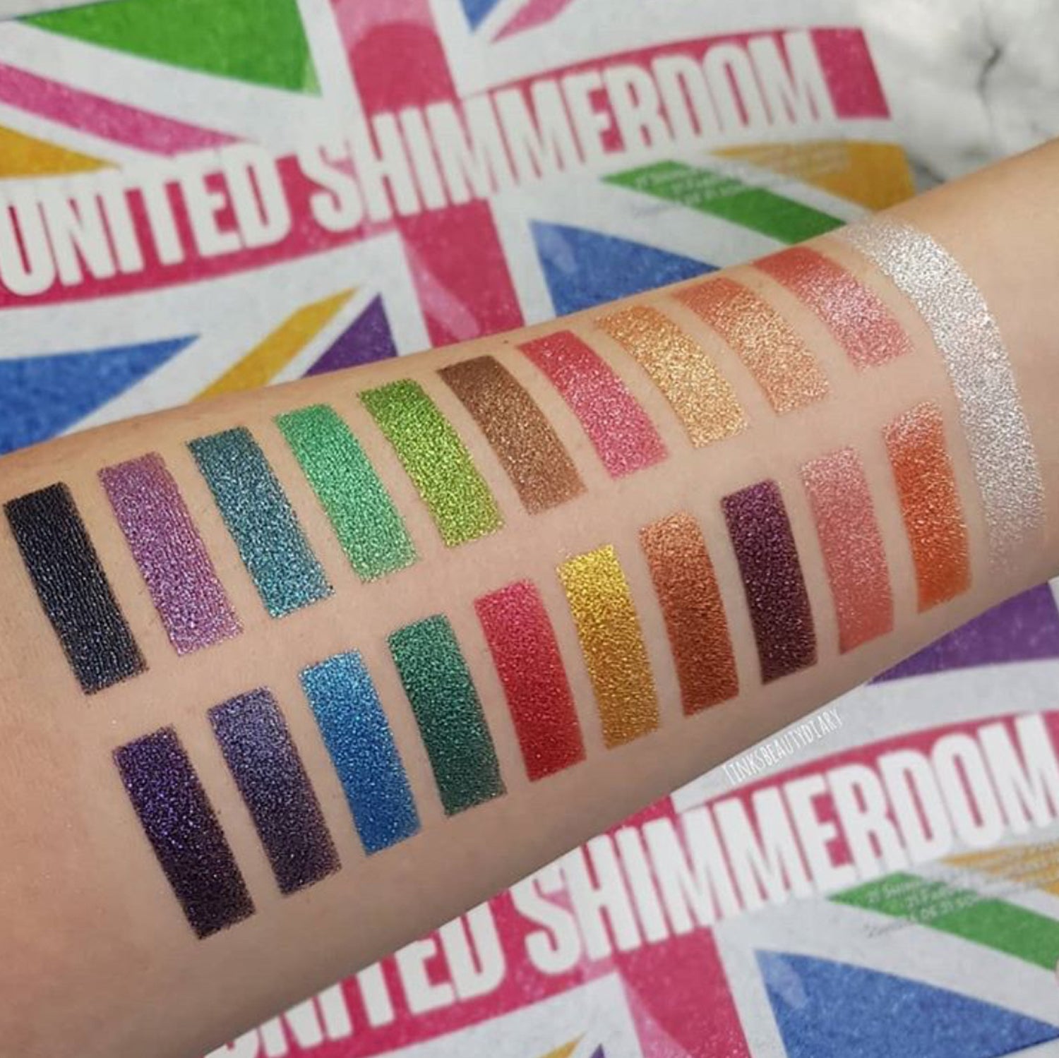 United Shimmerdom - 21 Shimmer Eyeshadow Palette Eyeshadow Palettes by Rude Cosmetics | Fleurcouture