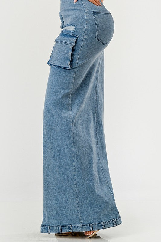 Urban Chic Denim Gown DENIM by Athina | Fleurcouture