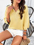 V-neck polo top yellow S by Miss Sparkling | Fleurcouture