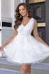 V-Neck Shoulder Detail Mesh Dress White XS Women&